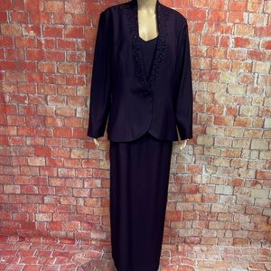 Karen Miller‎ Vintage Beaded Jacket Maxi Dress